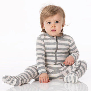 Kickee Pants Heathered Mist Sweet Stripe - Celebrations | Baby Riddle