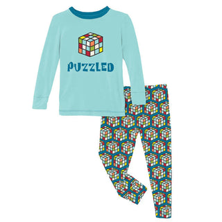 Kickee Pants Cerulean Blue Puzzle Cube | Baby Riddle