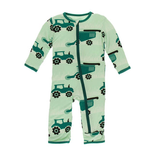 Kickee Pants Pistachio Tractors and Wheat | Baby Riddle