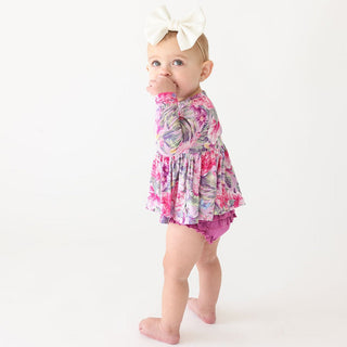 Bamboo Basic Peplum Top & Bloomer Set  - Ellery (Floral)