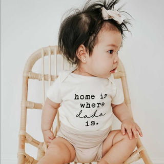 Organic Cotton Short Sleeve Bodysuit - Home is Where Dada Is