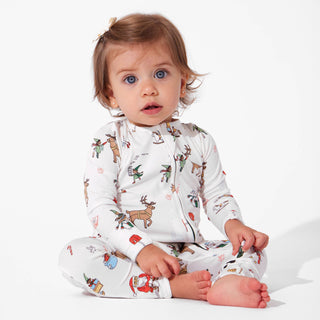 Bamboo Convertible Footie Romper - Santa's Workshop Bellabu Bear