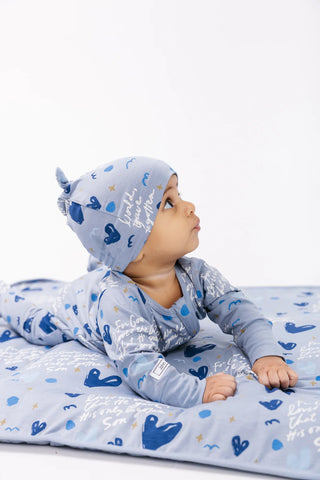 Bamboo PJ Footed Onesie - Blue John 3:16