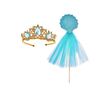 Mermaid Tail Skirt, Crown & Wand Set - Turquoise