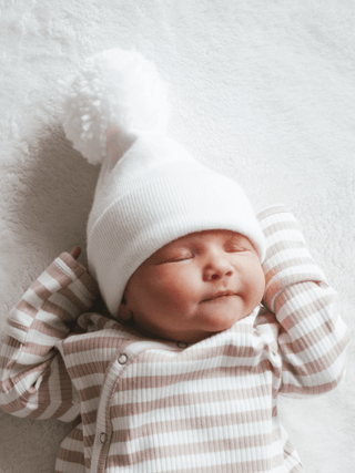 Baby's First Hat - Warm White Pom