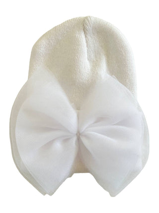 Baby's First Hat - White Tulle Bow