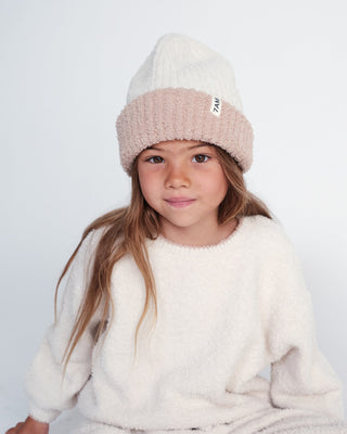 2-Tone Ribbed Beanie - Fuzzy Baby & Toddler Hats Baby & Toddler Hats