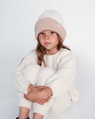 2-Tone Ribbed Beanie - Fuzzy Baby & Toddler Hats 7AMEnfant