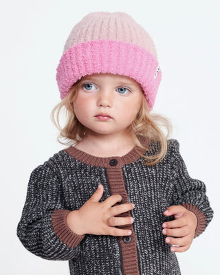 2-Tone Ribbed Beanie - Fuzzy Baby & Toddler Hats 7AMEnfant