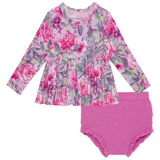 Bamboo Basic Peplum Top & Bloomer Set  - Ellery (Floral)