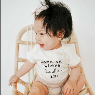 Organic Cotton Short Sleeve Bodysuit - Home is Where Dada Is