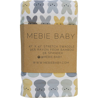 Dusty Blue Bunny Bamboo Stretch Swaddle - Cozy Spring Comfort