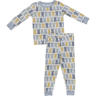 Dusty Blue Bunny Bamboo Pajama Set