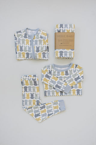 Dusty Blue Bunny Bamboo Pajama Set