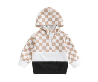 Boy's Quarter Zip Hoodie - Checkerboard and Colorblock Baby & Toddler Tops