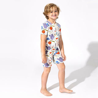 Bamboo Short Sleeve Pajama Set with Shorts, White - IF Movie Bellabu Bear