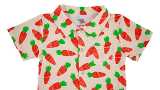 Boy's Bamboo Short Sleeve Button-Up Shirt - Ezra (Carrots) Baby & Toddler Tops