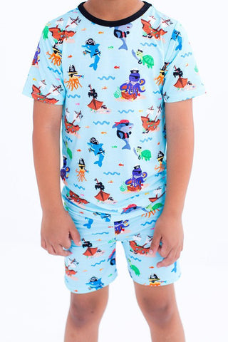 Birdie Bean Boy's Short Sleeve Pajama Set with Shorts - Cooper (Pirates)