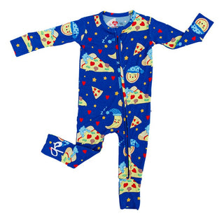 Bamboo Convertible Footie Romper - Care Bears Bedtime Pizza Baby & Toddler Sleepwear