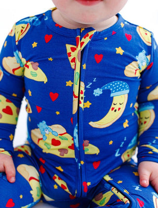 Bamboo Convertible Footie Romper - Care Bears Bedtime Pizza Baby & Toddler Sleepwear