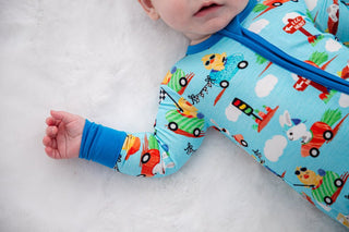 Birdie Bean Convertible Footie Romper - Judah (Chick and Bunny Race Cars)