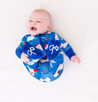 Boy's Bamboo Convertible Footie Romper - Landon (Birthday Llamas) Baby & Toddler Sleepwear