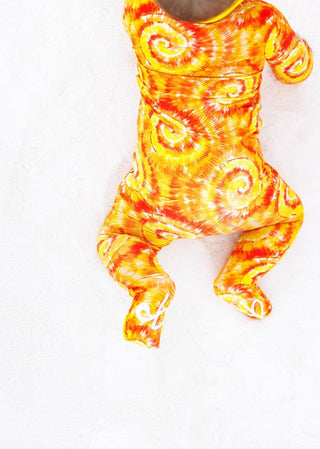 Bamboo Convertible Footie Romper - Norman (Tie-Dye) Baby & Toddler Sleepwear