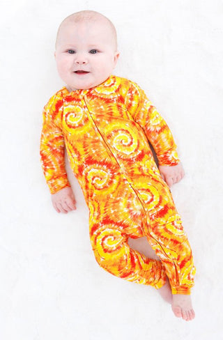 Bamboo Convertible Footie Romper - Norman (Tie-Dye) Baby & Toddler Sleepwear