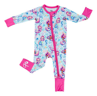 Girl's Bamboo Convertible Footie Romper - Brielle (Mermaids) Baby & Toddler Sleepwear