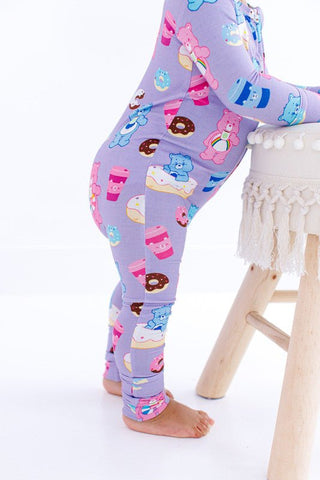 Girl's Bamboo Convertible Footie Romper - Care Bears Donuts and Coffee Baby & Toddler Sleepwear