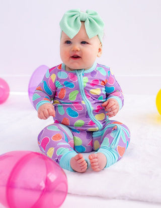 Birdie Bean Girl's Convertible Footie Romper - Julie (Jellybeans)