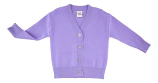 Birdie Bean Girl's Solid Long Sleeve Cardigan - Lavender