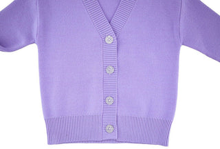 Girl's Solid Bamboo Long Sleeve Cardigan - Lavender Baby & Toddler Tops