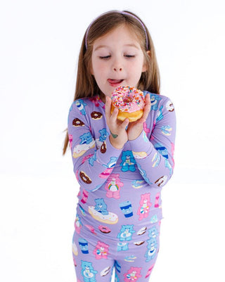 Birdie Bean Girl's Long Sleeve Pajama Set - Care Bears Donuts and Coffee