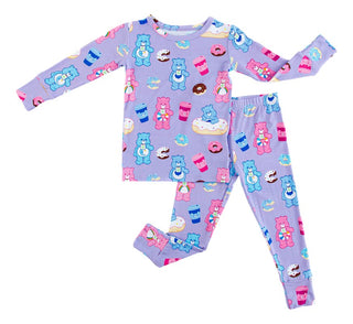 Birdie Bean Girl's Long Sleeve Pajama Set - Care Bears Donuts and Coffee | Cozy Sleepies provide warmth and snugness for better sleep.