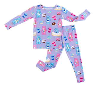 Birdie Bean Girl's Long Sleeve Pajama Set - Care Bears Donuts and Coffee | Cozy Sleepies provide warmth and snugness for better sleep.