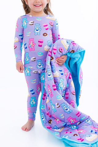 Birdie Bean Girl's Long Sleeve Pajama Set - Care Bears Donuts and Coffee