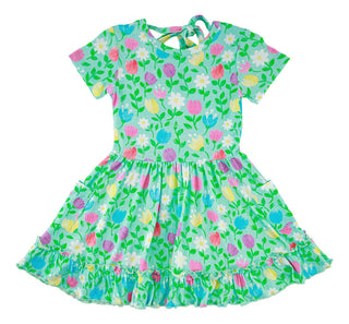 Girl's Bamboo Short Sleeve Dress - Blossom (Floral) Baby & Toddler Dresses