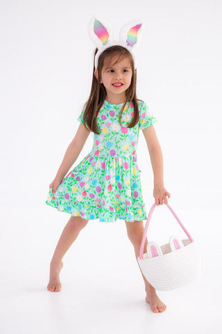 Girl's Bamboo Short Sleeve Dress - Blossom (Floral) Baby & Toddler Dresses