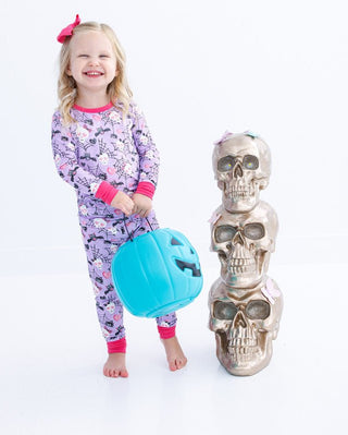 Bamboo Long Sleeve Pajama Set - Carrie (Skulls & Bats) Birdie Bean