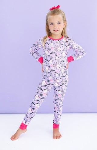 Bamboo Long Sleeve Pajama Set - Carrie (Skulls & Bats) Birdie Bean