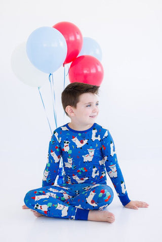 Boy's Bamboo Long Sleeve Pajama Set - Landon (Birthday Llamas) Baby & Toddler Sleepwear