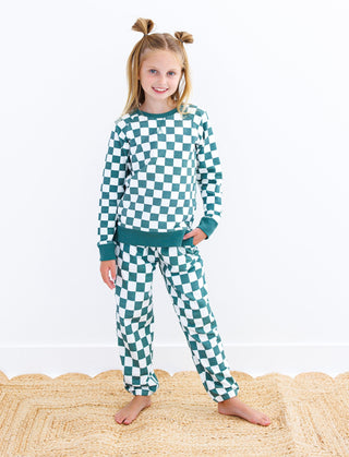 Bamboo Long Sleeve Top and Jogger Outfit Set - Lennox (Checkered) Baby & Toddler Outfits