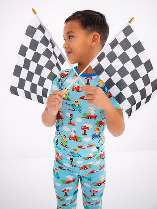 Bamboo Short Sleeve Pajama Set - Judah (Chick and Bunny Race Cars) Baby & Toddler Sleepwear