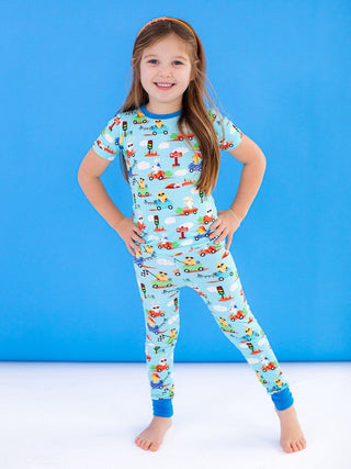 Bamboo Short Sleeve Pajama Set - Judah (Chick and Bunny Race Cars) Baby & Toddler Sleepwear