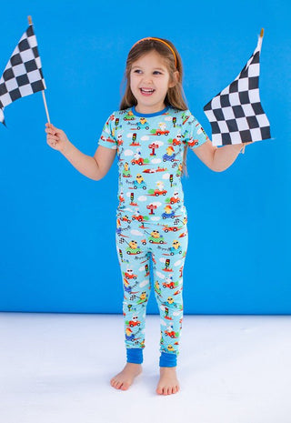 Bamboo Short Sleeve Pajama Set - Judah (Chick and Bunny Race Cars) Baby & Toddler Sleepwear