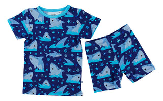 Bamboo Short Sleeve Pajama Set with Shorts - Gavin (Baby Sharks) Baby & Toddler Sleepwear