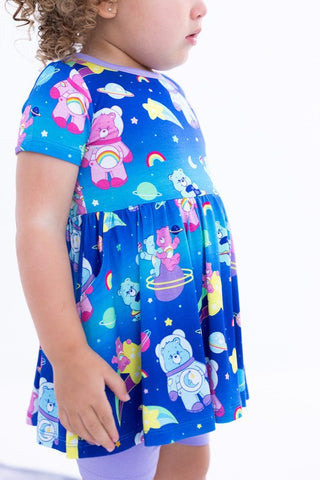 Birdie Bean Short Sleeve Peplum Outfit Set with Shorts - Care Bears Cosmic Bears