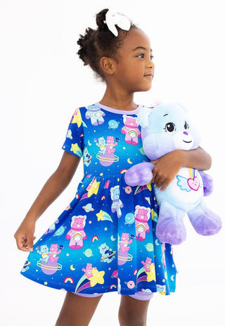 Birdie Bean Short Sleeve Peplum Outfit Set with Shorts - Care Bears Cosmic Bears