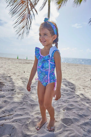 Blueberry Bay Girl's One Piece Swimsuit - Bahamas Reef